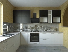 Угловая кухня "Джаз" в эмали, двухцветная, фото 9