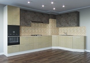 Угловая кухня "SMART" бежево-коричневая, фото 5