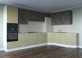 Угловая кухня "SMART" бежево-коричневая, фото 1