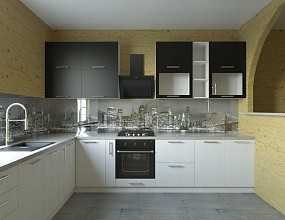 Угловая кухня "Джаз" в эмали, двухцветная, фото 6