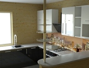 Угловая кухня "Джаз" в эмали, двухцветная, фото 2