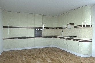 Угловая кухня "Бостон" в эмали с пеналами, фото 2