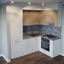 Угловая кухня "Престиж" со встроенным холодильником, фото 1
