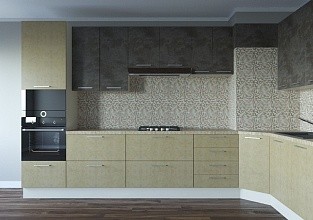 Угловая кухня "SMART" бежево-коричневая, фото 4